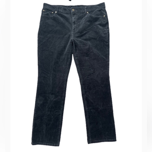Chaps Pants - CHAPS CORDUROY BLACK CHICO BOOTCUT  PANTS STRETCH PLUS-SIZE 16